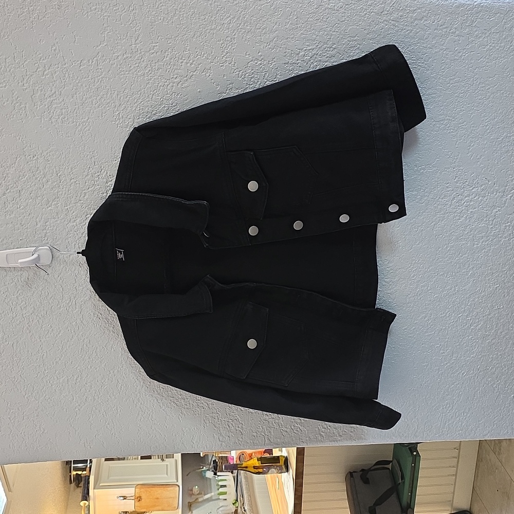 SHEIN Curve Cropped Denim Bolero Jacket – Black | 2XL